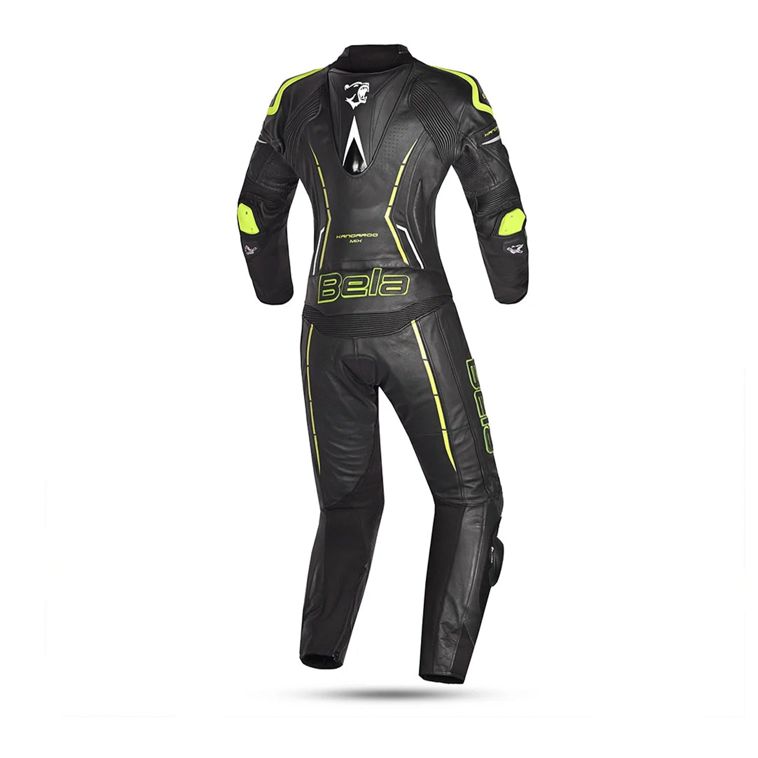 BELA ROCKET 2PC TUTA DONNA IN PELLE CANGURO MIX NERO GIALLO 