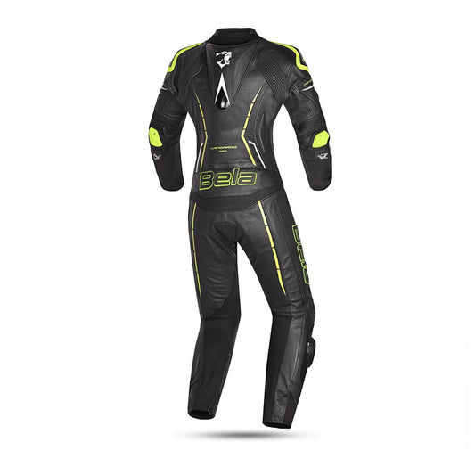Bela Rocket Black Yellow 2PC Kangaroo Leather Mix Women's Jumpsuit – Yamoto.it