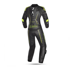 BELA ROCKET 2PC TUTA DONNA IN PELLE CANGURO MIX NERO GIALLO 