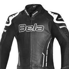 BELA ROCKET 2PC TUTA UOMO IN PELLE CANGAROO MIX NERO BIANCO 