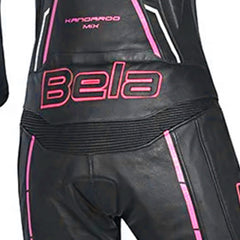 BELA ROCKET KANGROO MIX 2PC TUTA DONNA IN PELLE BIANCO NERO ROSA 