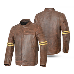 BELA ROYAL RIDER GIACCA IN PELLE VINTAGE MARRONE/BEIGE 