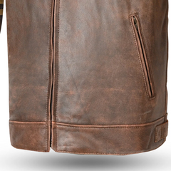 BELA ROYAL RIDER GIACCA IN PELLE VINTAGE MARRONE/BEIGE 