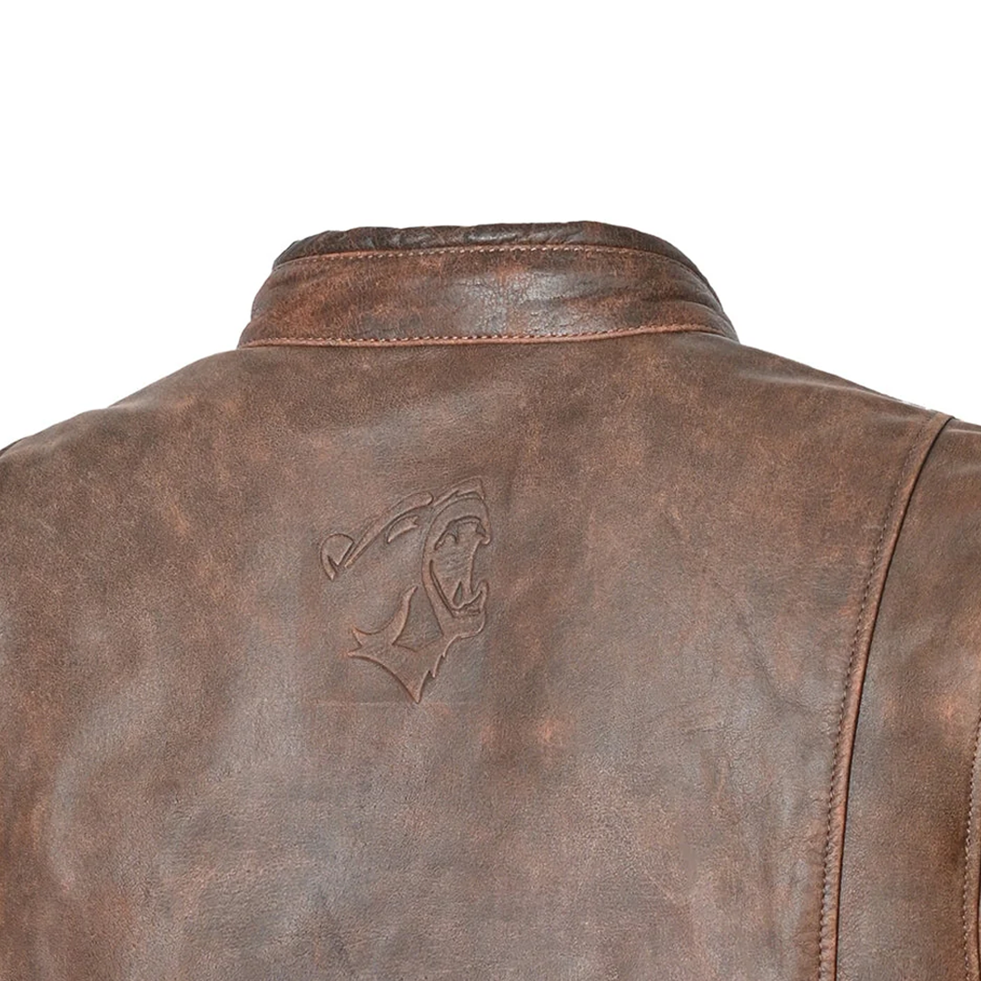 BELA ROYAL RIDER GIACCA IN PELLE VINTAGE MARRONE/BEIGE 