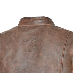 BELA ROYAL RIDER GIACCA IN PELLE VINTAGE MARRONE/BEIGE 