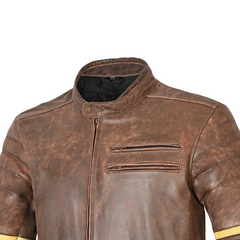 BELA ROYAL RIDER GIACCA IN PELLE VINTAGE MARRONE/BEIGE 