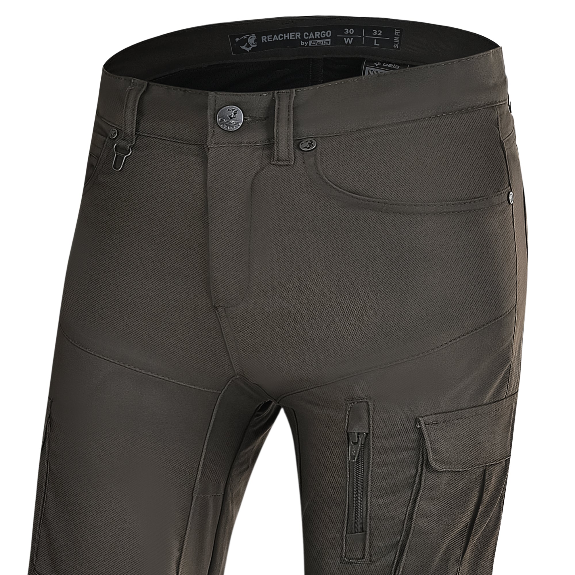 BELA REACHER LAYER CARGO 32L PANTALONI DI MOTO UOMO OLIVE VERDE 