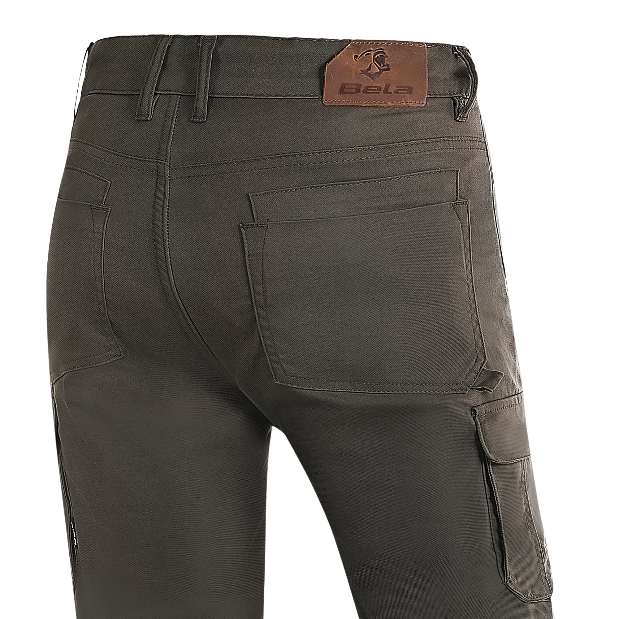 BELA REACHER LAYER CARGO 32L PANTALONI DI MOTO UOMO OLIVE VERDE 