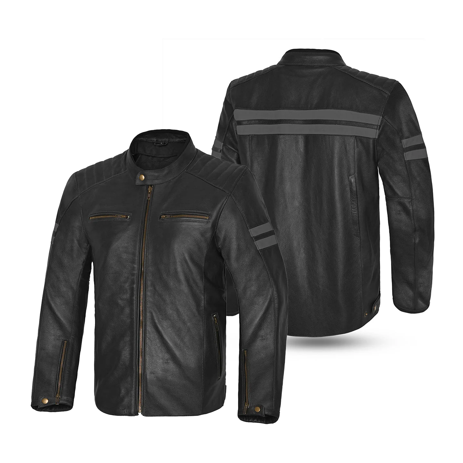 BELA GIACCA PELLE STARK 4 STAGIONI NERO/GRIS 