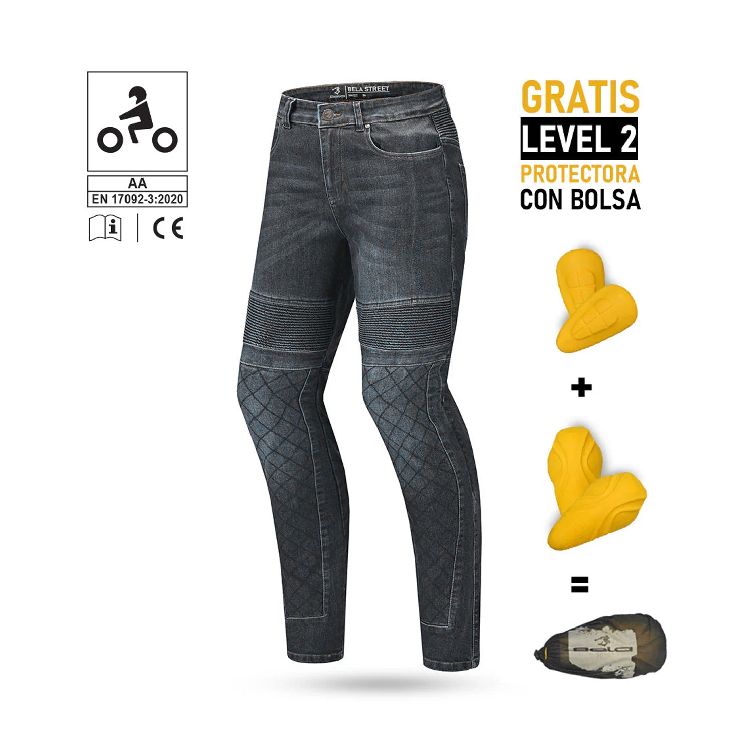 BELA STREET LADY PANTALONI DONNA VAQUERO JEANS NERO 