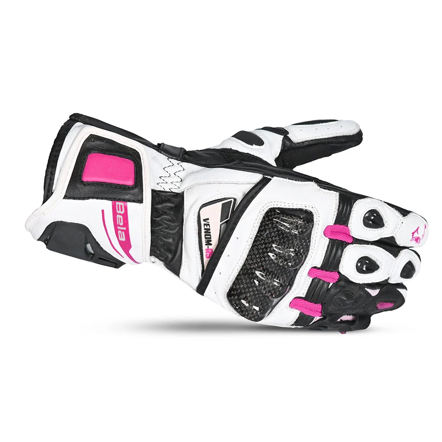 BELA VENOM RS GUANTI DONNA CORSA BIANCO/NERO/ROSA 