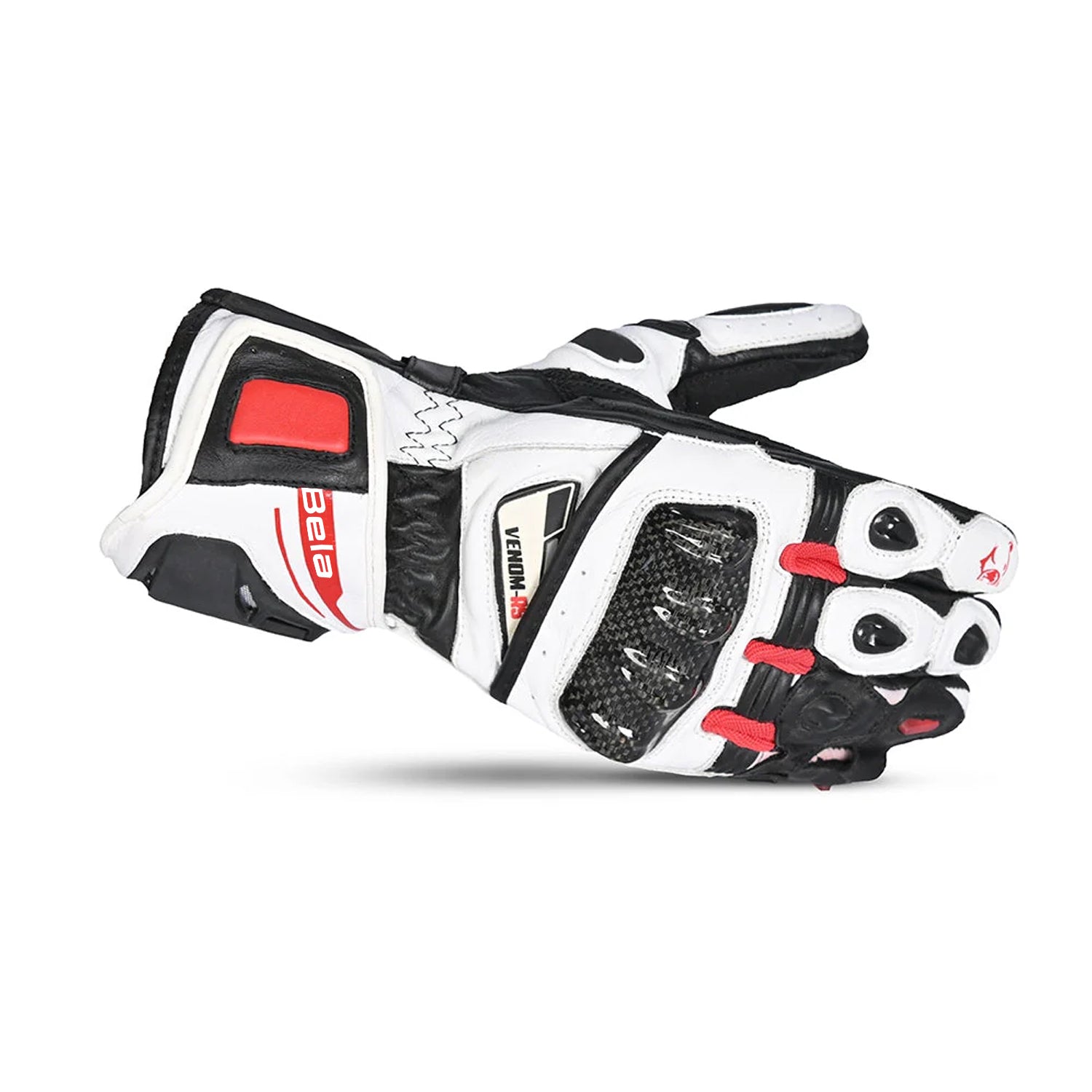 BELA VENOM RS GUANTI UOMO CORSA BIANCO NERO ROSSO 