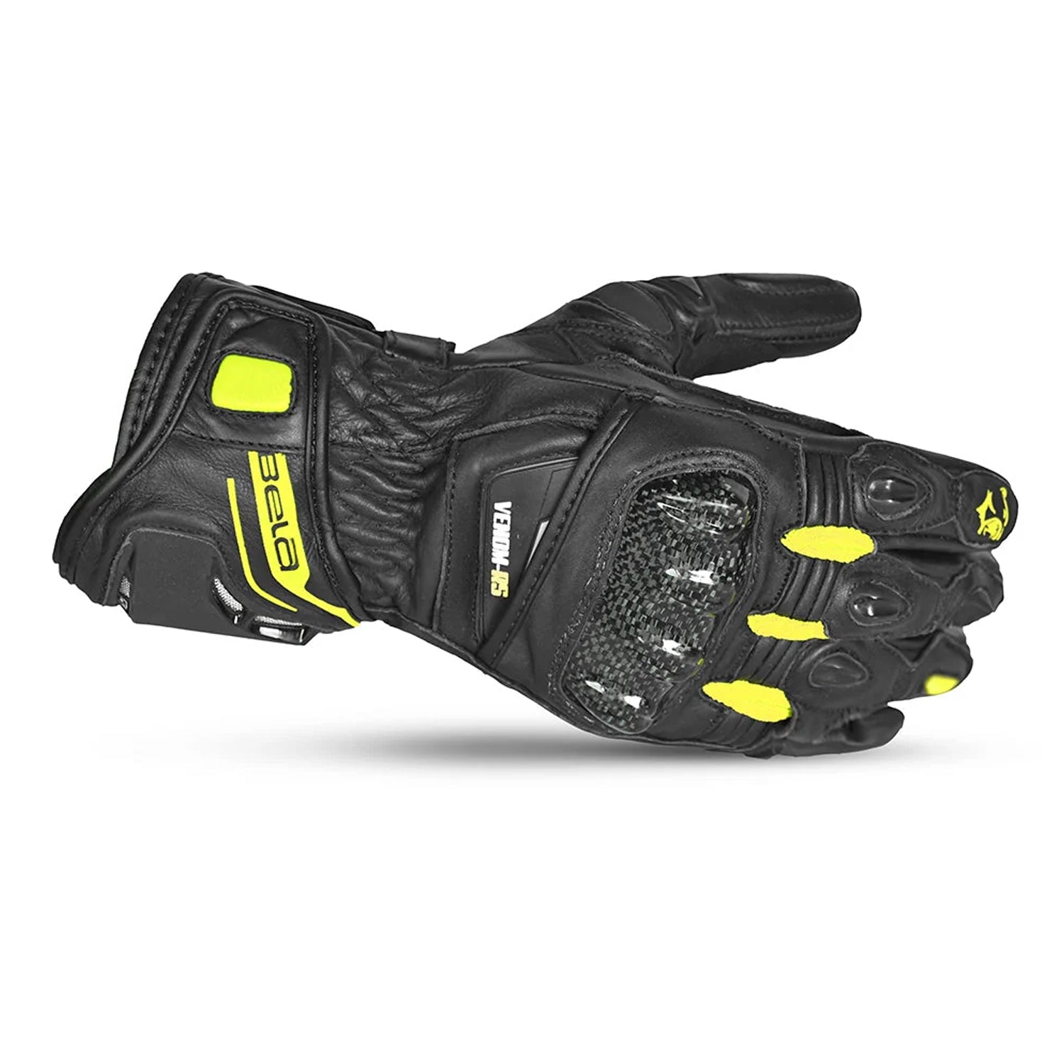 BELA VENOM RS GUANTI UOMO CORSA NERI / FLUORESCENTE GIALLO 