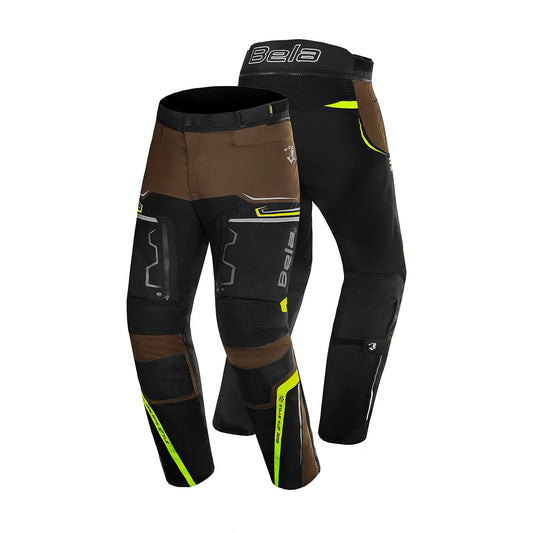 Bela Watson Touring Motorcycle Pants Black/Brown/Fluorescent Yellow/White  – Yamoto.it