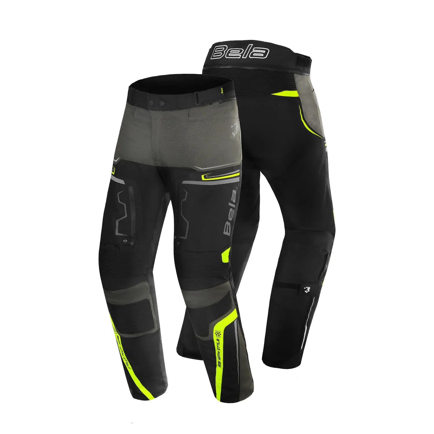 BELA WATSON PANTALONI DE MOTO VERDE NERO 