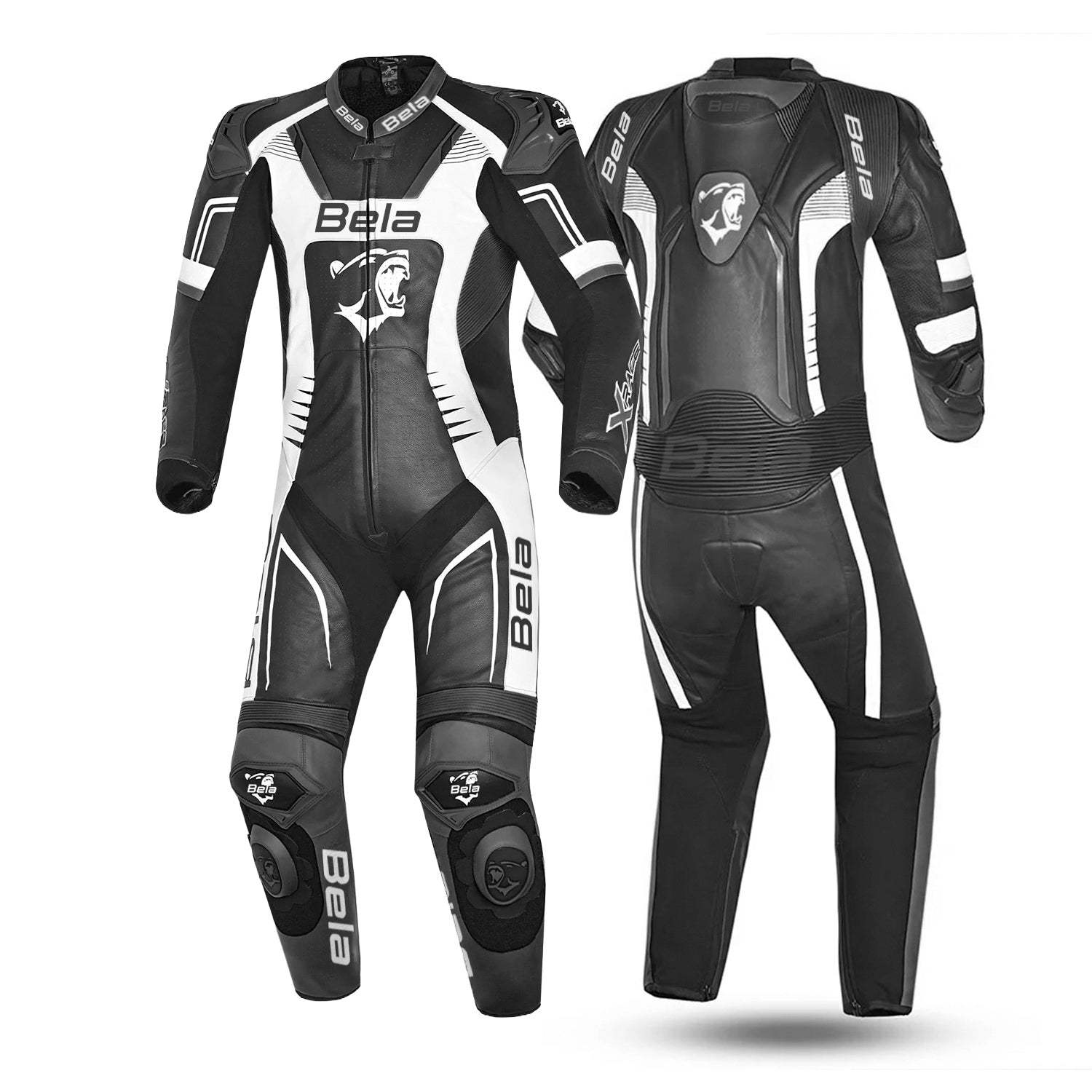 BELA X RACE TUTA IN PELLE 1 PEZZO NERO/BIANCO UOMO 