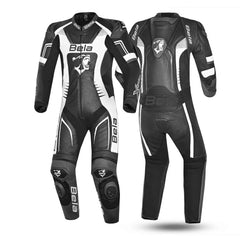 BELA X RACE TUTA IN PELLE 1 PEZZO NERO/BIANCO UOMO 
