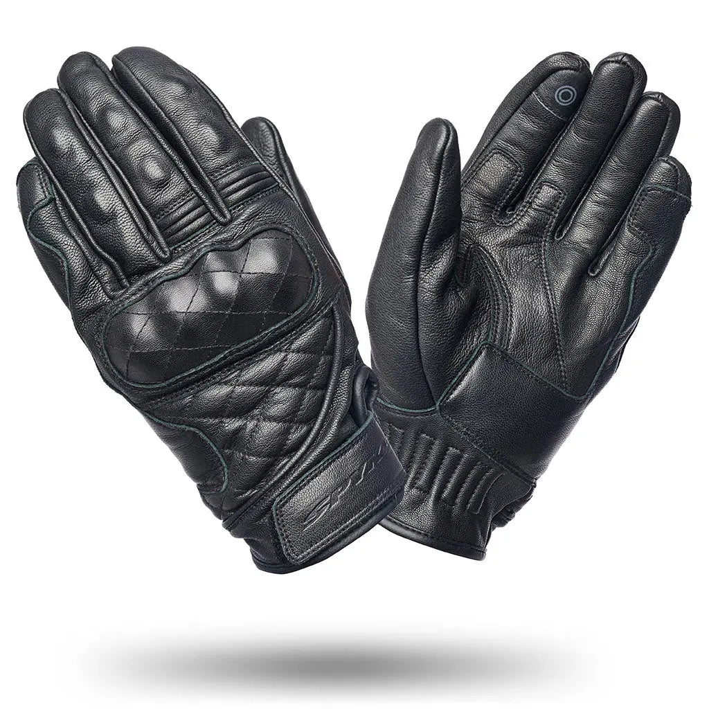 SPYKE Biarritz Dry Tecno Short Leather Glove Black - SECURTEX MOTOR S.L (t/a MaximoMoto)