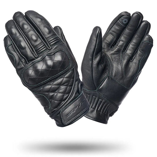 SPYKE Biarritz Dry Tecno Short Leather Glove Black - SECURTEX MOTOR S.L (t/a MaximoMoto)