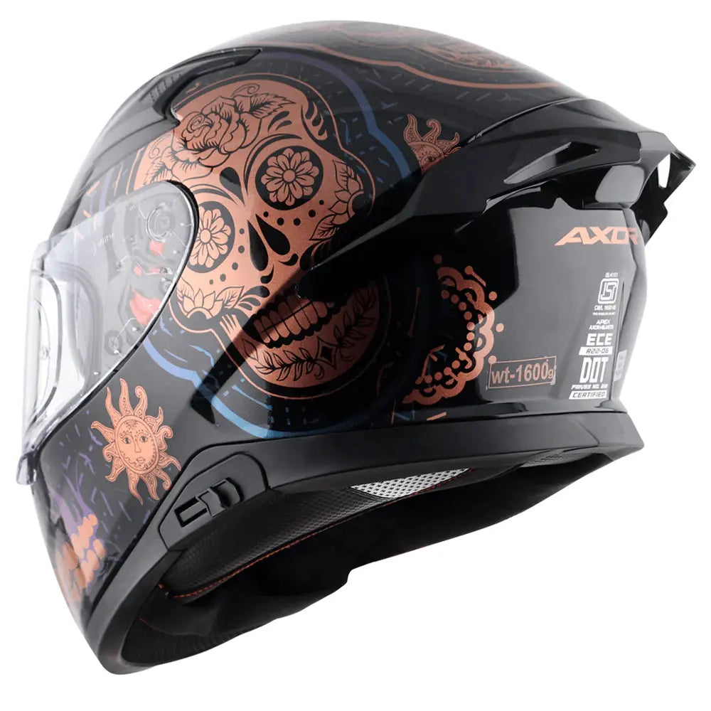 AXOR Helmets APEX TRANCE CASCHI INTEGRALE NERO ORO 