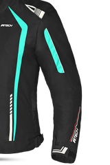 R-Tech Marshal Giacca da donna Moto Nero/Turquesa
