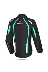 R-Tech Marshal Giacca da donna Moto Nero/Turquesa
