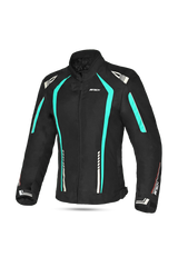 R-Tech Marshal Giacca da donna Moto Nero/Turquesa
