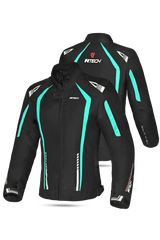 R-Tech Marshal Giacca da donna Moto Nero/Turquesa
