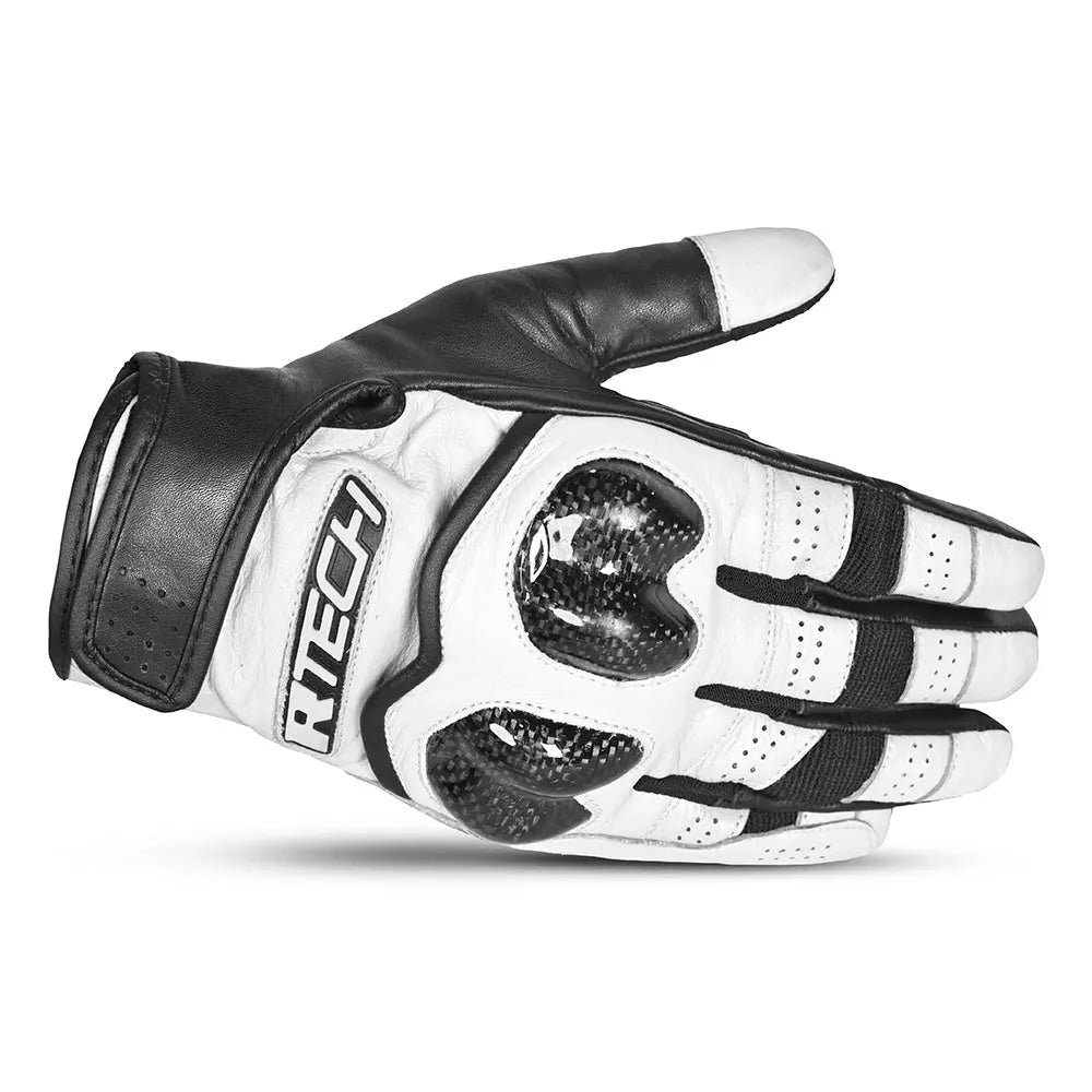 R-Tech Falcon Guanti Per Moto Nero Blanco front by tilt