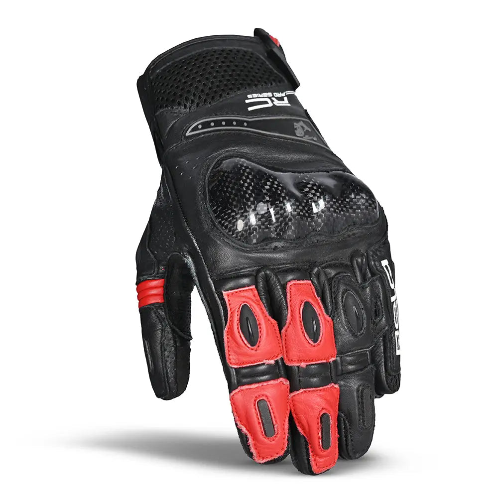 Bela Rocket Short Rossa/Nero Guanto da Motociclista front