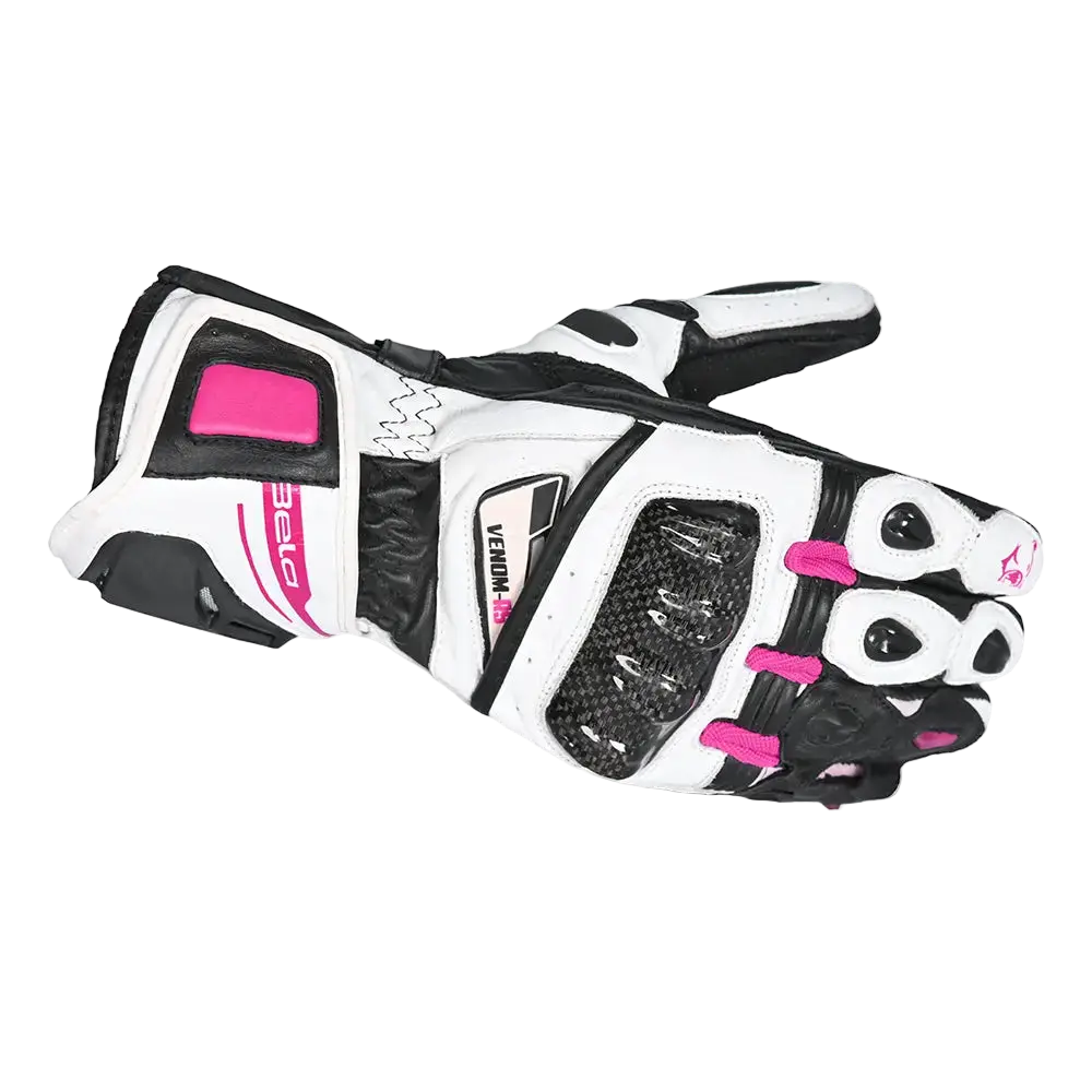 BELA Venom RS Guanti da corsa da Donna- Bianco/Nero/Rosa 