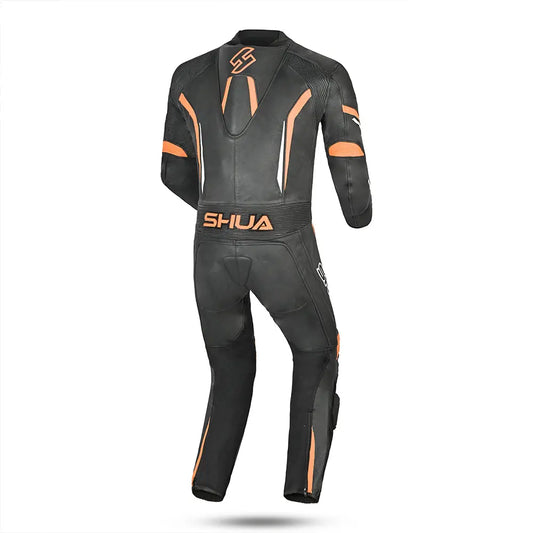 Shua Infinity Nero Arancia 1PC Tute da Moto in Pelle Uomo back