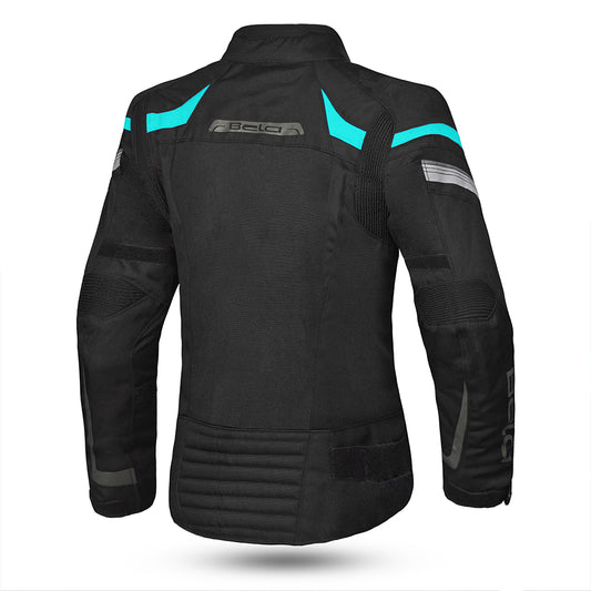 BELA HIGHLAND GIACCA MOTO DONNA NERO TURCHESE – Yamoto.it