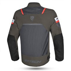 R-TECH SPIRAL MESH CHAQUETA DE MOTO DE HOMBRE TEXTIL  ARENA GRIS ROJO 