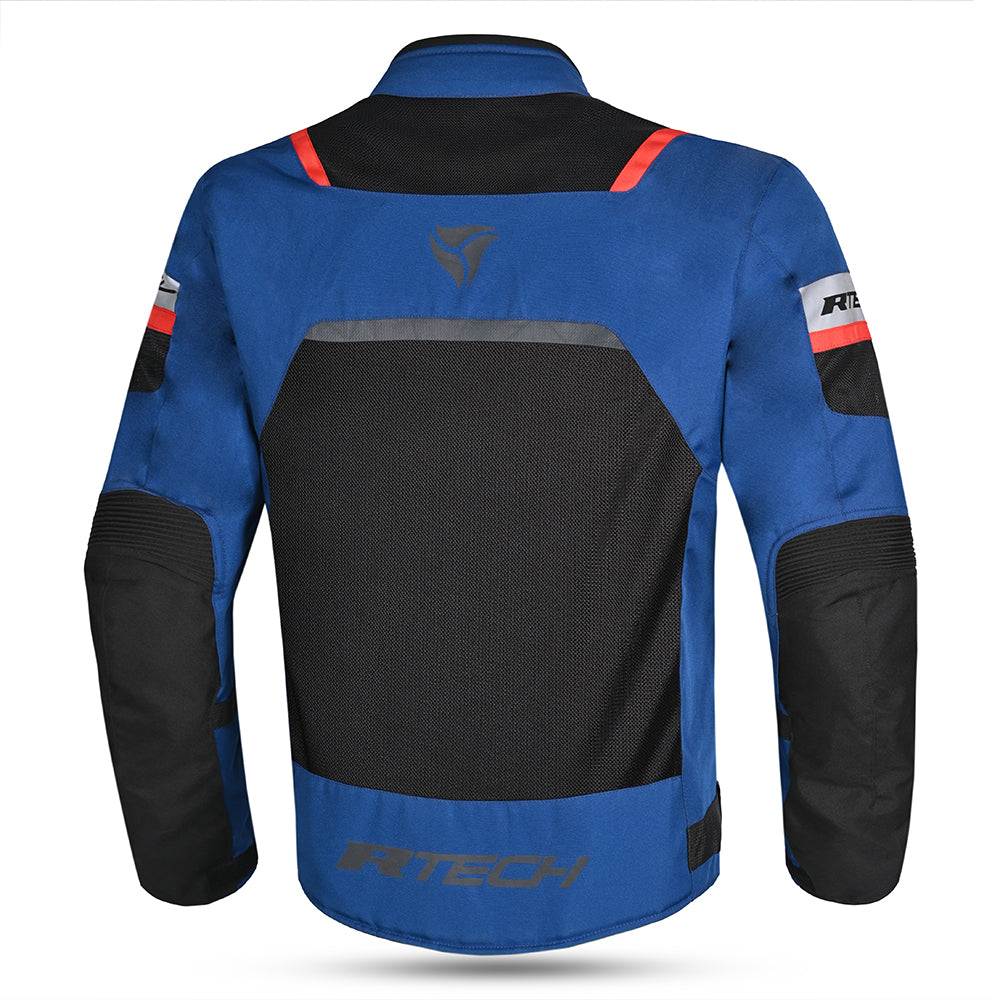 R-TECH SPIRAL MESH CHAQUETA DE MOTO DE HOMBRE TEXTIL  AZUL NEGRO ROJO 