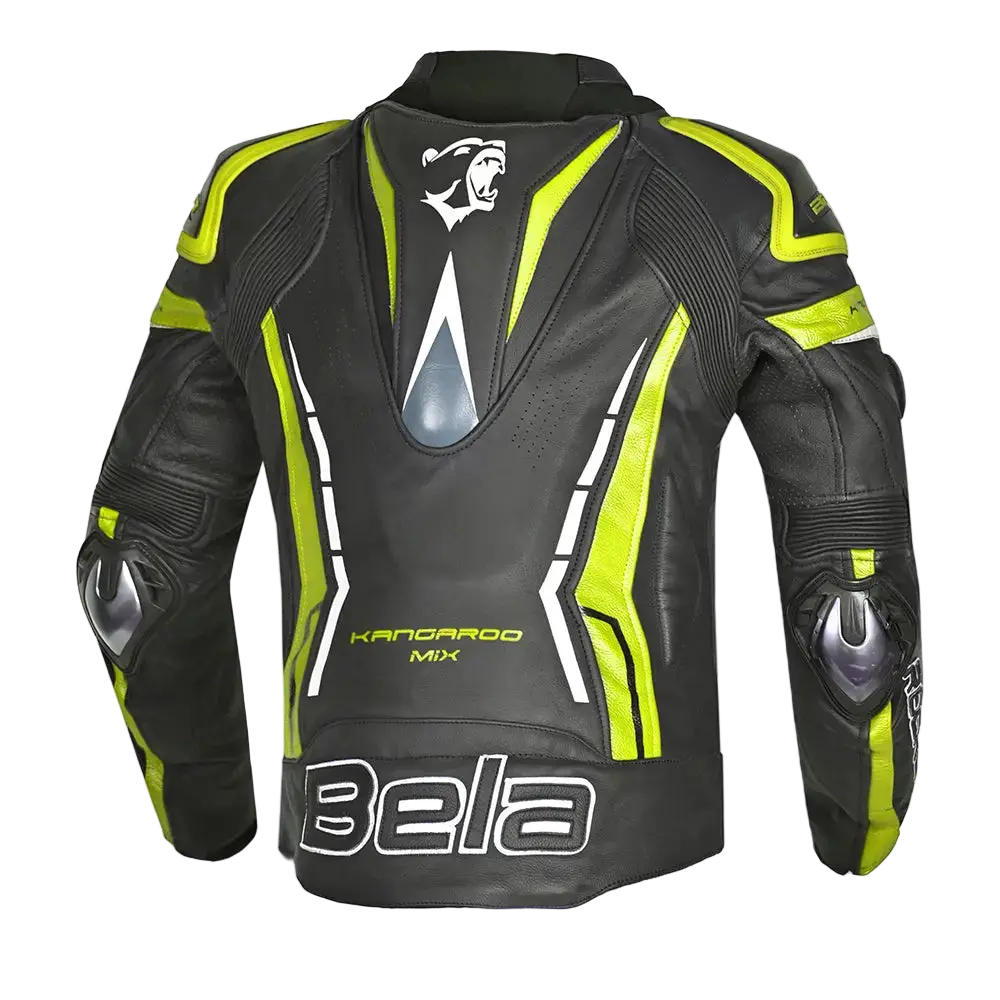 Bela Rocket Nero Giallo Men Giacca (Pelle Di Canguro Mix) 