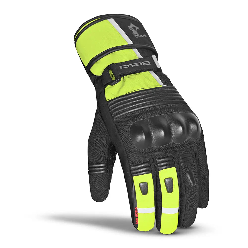 Bela Ice Winter WP Guanti Moto Nero/Giallo Fluor front