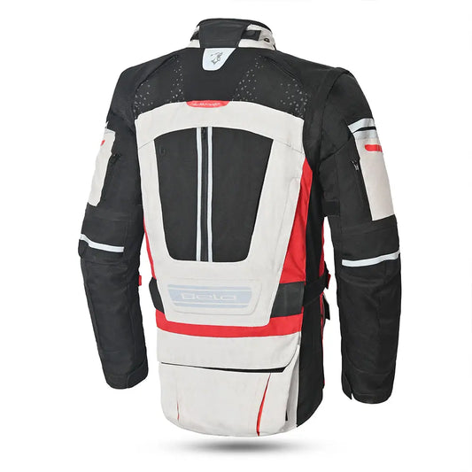 Bela Cross Road Extreme WP Giacca moto per uomo Nero / Antracite / Rosso ( Maniche removibili )