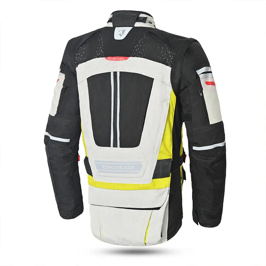 Bela Cross Road Extreme WP Giacca moto per uomo Nero / Giallo Fluor back