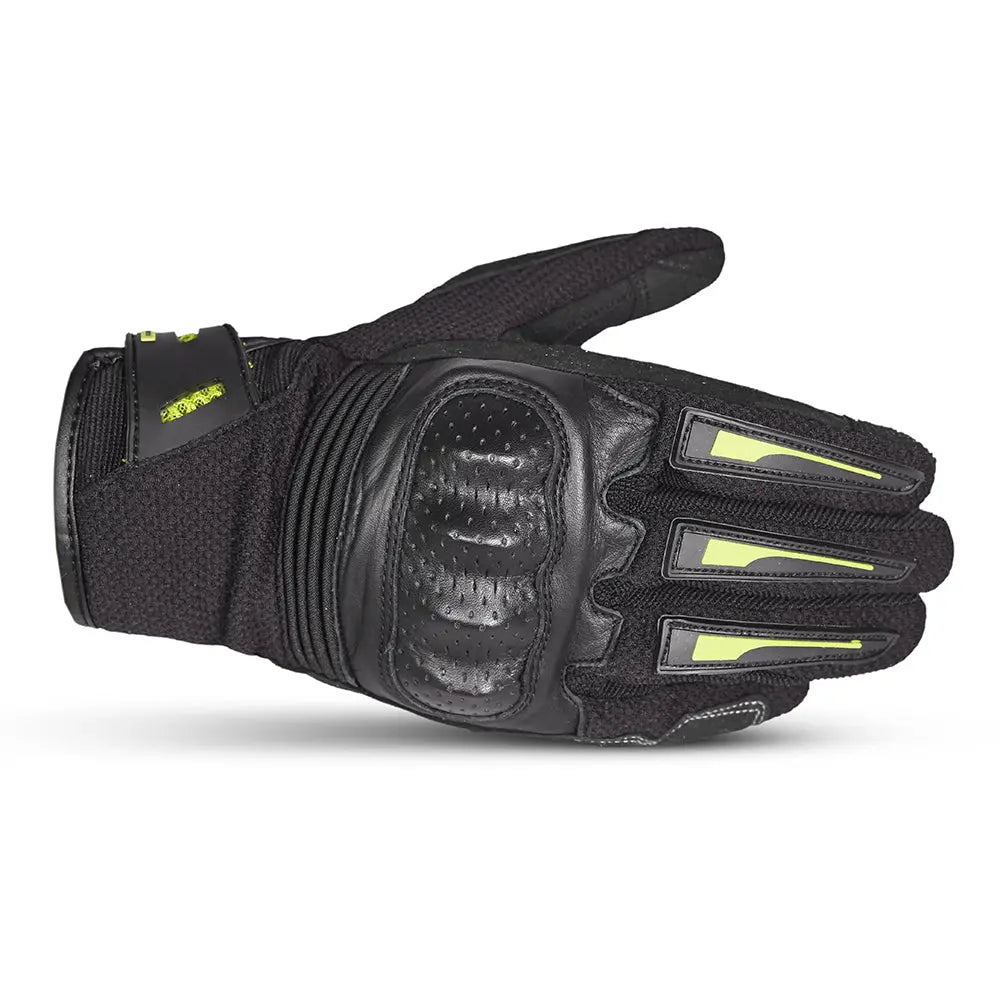 Bela Drift Donna Guanti Moto in Tessuto Nero Giallo 