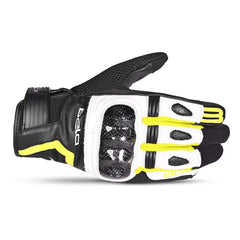 BELA - GUANTES PIEL AIR FLOW Lady Nero/Blanco/Amarillo left