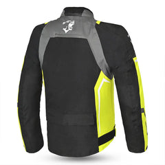 Bela Cordaniel Giacca moto - Nera/Grigio scuro/Fluor giallo back