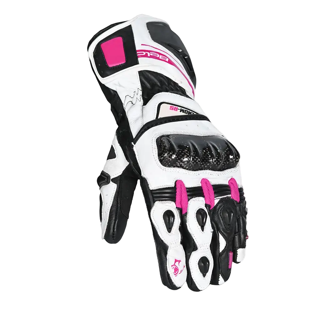 BELA Venom RS Guanti da corsa da Donna- Bianco/Nero/Rosa 