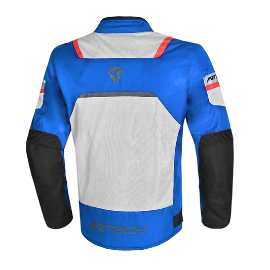 R-Tech Spiral Mesh Giacca moto estiva tessuto Blu ghiaccio Rossa 