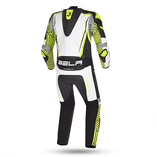 BELA NorthStar 1PC tute da corsa moto Nero Blanco Giallo 