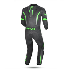 Shua Infinity Nero Verde 1PC Tute da Moto in Pelle Uomo 
