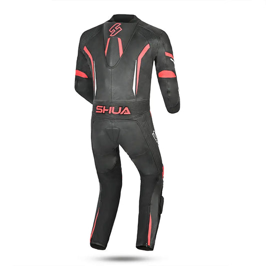 Shua Infinity Nero Rosso1PC Tute da Moto in Pelle Uomo back