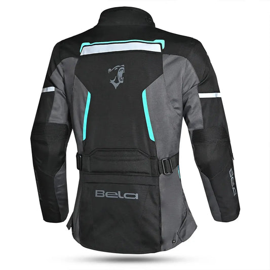 BELA - giacca donna Hurricane - Nero Turquoise back