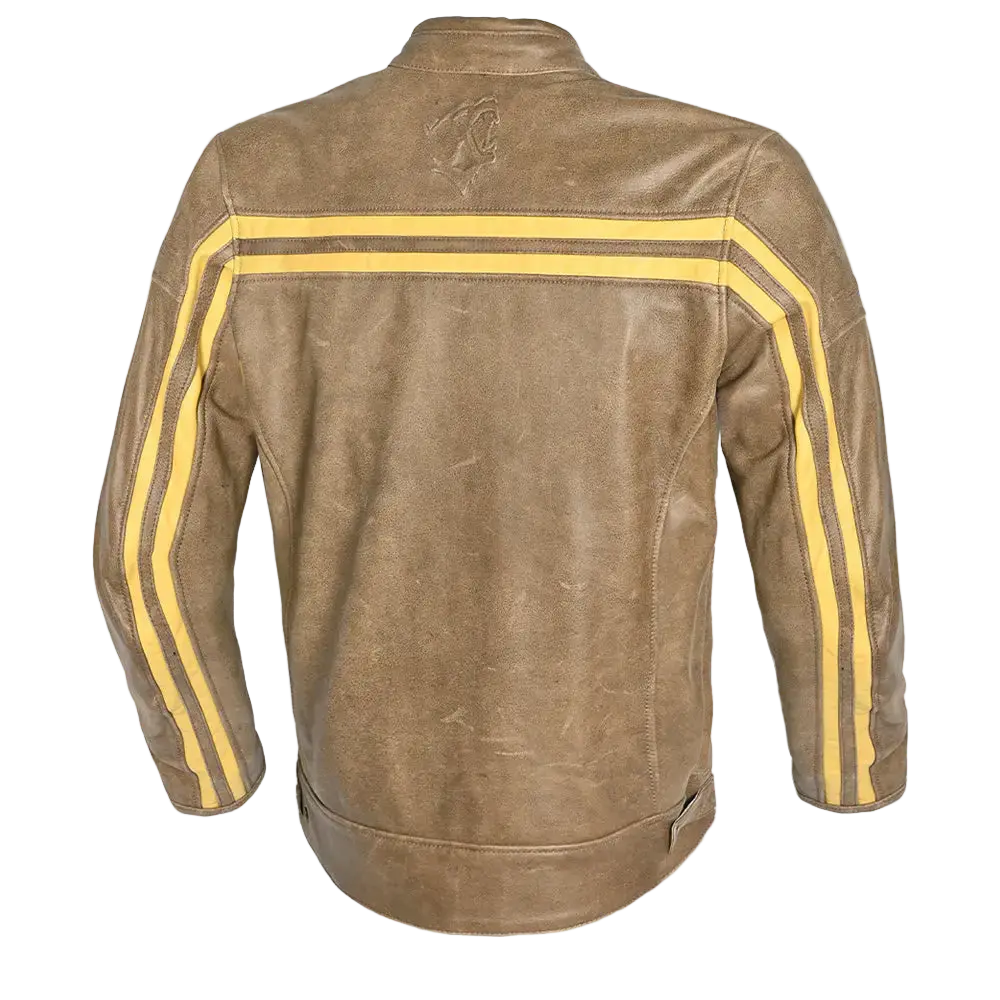 Bela Night Hawk Giacca da moto in pelle marrone beige 