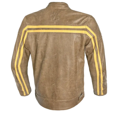 Bela Night Hawk Giacca da moto in pelle marrone beige 